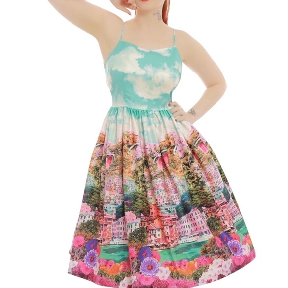 LINDY BOP Marlene Dress is Riviera Print - Picture 1 of 4